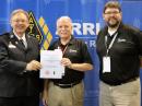 (L R) SATERN National Liaison Bill Feist, WB8BZH; ARRL President Rick Roderick, K5UR, and ARRL Emergency Preparedness Manager Mike Corey, KI1U. [Michelle Patnode, KC1JTA, photo]